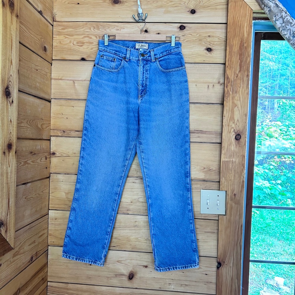 Vintage Flannel Lined Jeans Women Size 10 Regular Medium Indigo Plaid L.L. Bean
